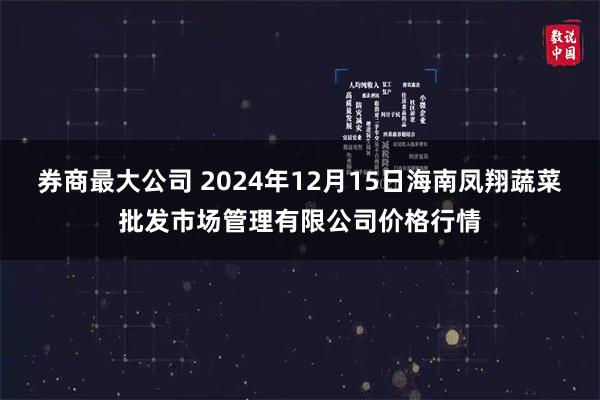 券商最大公司 2024年12月15日海南凤翔蔬菜批发市场管理有限公司价格行情