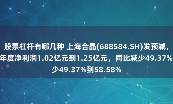 股票杠杆有哪几种 上海合晶(688584.SH)发预减，预计2024年度净利润1.02亿元到1.25亿元，同比减少49.37%到58.58%